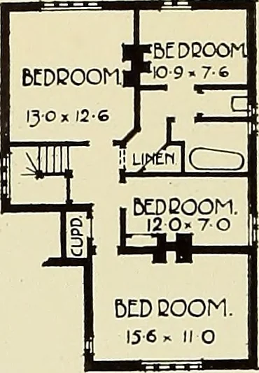 An illustration from The book of the exhibition of houses and cottages, Romford garden suburb, Gidea Park, 1911, leaf 77