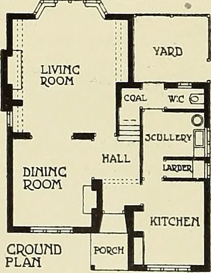 An illustration from The book of the exhibition of houses and cottages, Romford garden suburb, Gidea Park, 1911, leaf 77