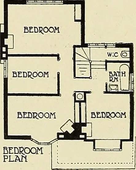 An illustration from The book of the exhibition of houses and cottages, Romford garden suburb, Gidea Park, 1911, leaf 77