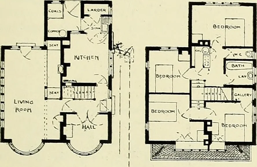 An illustration from The book of the exhibition of houses and cottages, Romford garden suburb, Gidea Park, 1911, leaf 78