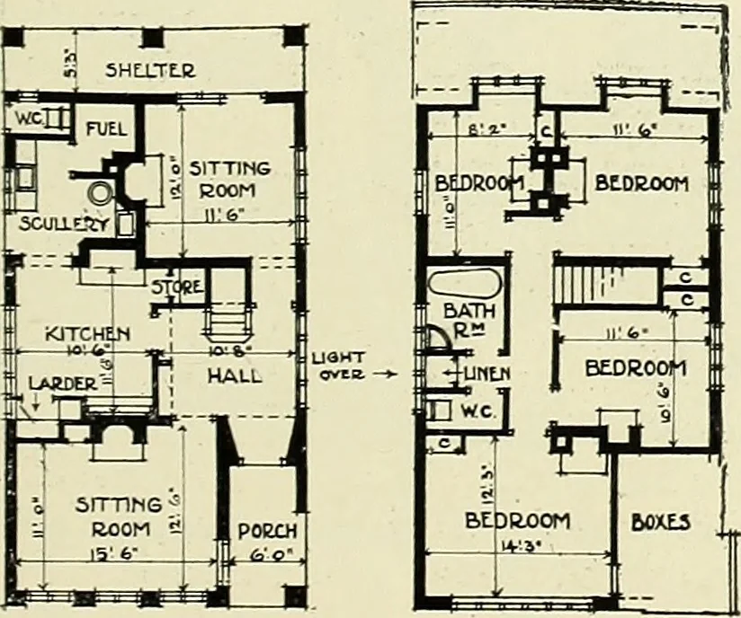 An illustration from The book of the exhibition of houses and cottages, Romford garden suburb, Gidea Park, 1911, leaf 78