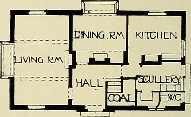 An illustration from The book of the exhibition of houses and cottages, Romford garden suburb, Gidea Park, 1911, leaf 79
