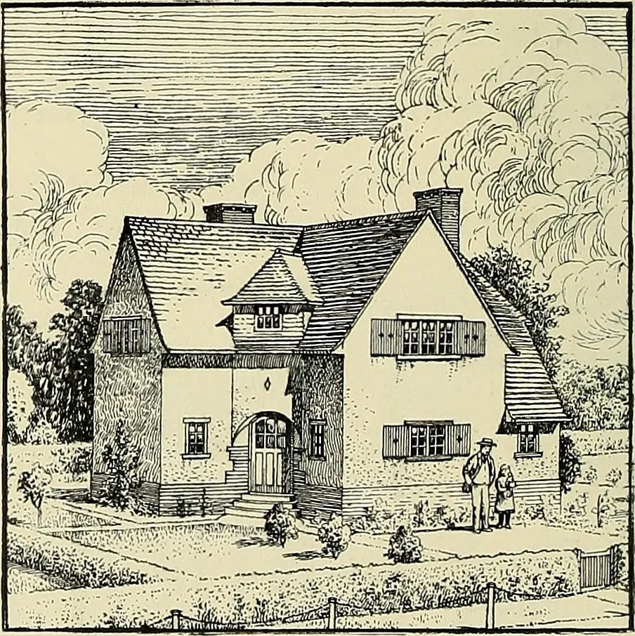 An illustration from The book of the exhibition of houses and cottages, Romford garden suburb, Gidea Park, 1911, leaf 79