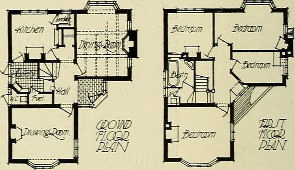 An illustration from The book of the exhibition of houses and cottages, Romford garden suburb, Gidea Park, 1911, leaf 81