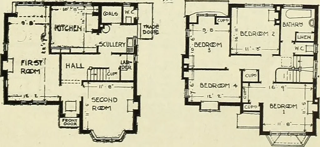 An illustration from The book of the exhibition of houses and cottages, Romford garden suburb, Gidea Park, 1911, leaf 82