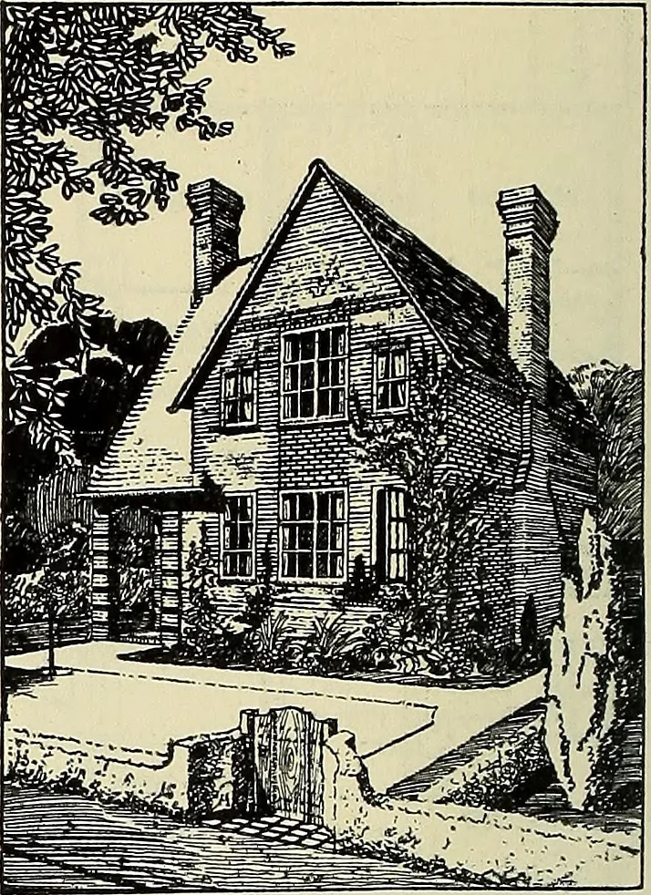 An illustration from The book of the exhibition of houses and cottages, Romford garden suburb, Gidea Park, 1911, leaf 83