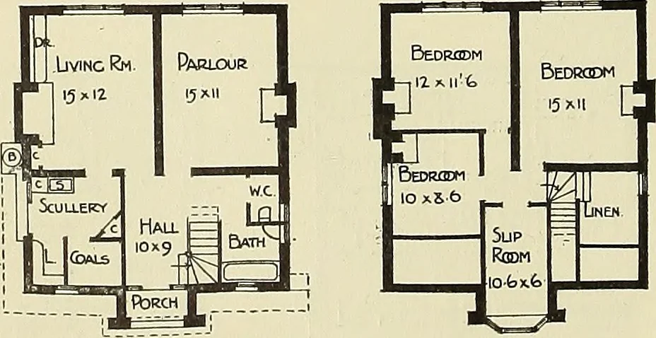 An illustration from The book of the exhibition of houses and cottages, Romford garden suburb, Gidea Park, 1911, leaf 83