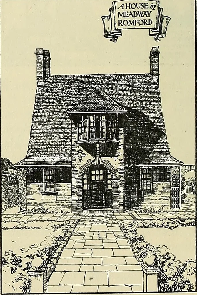An illustration from The book of the exhibition of houses and cottages, Romford garden suburb, Gidea Park, 1911, leaf 83