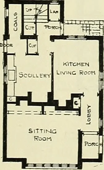 An illustration from The book of the exhibition of houses and cottages, Romford garden suburb, Gidea Park, 1911, leaf 84