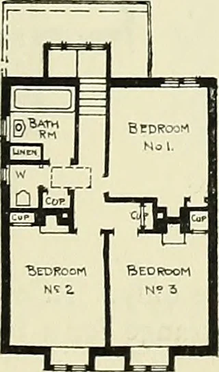 An illustration from The book of the exhibition of houses and cottages, Romford garden suburb, Gidea Park, 1911, leaf 84
