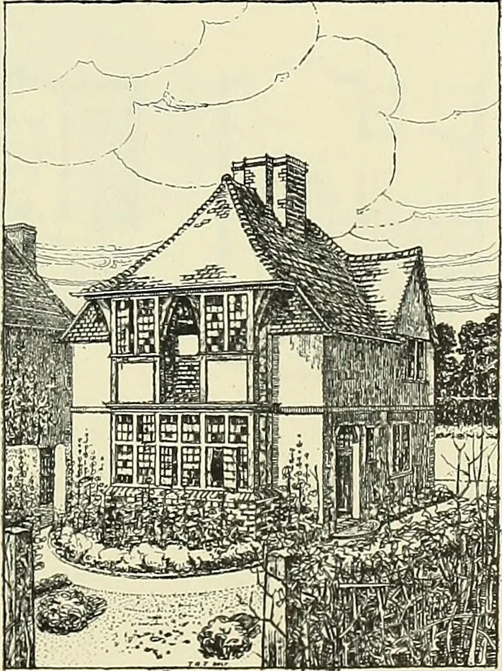 An illustration from The book of the exhibition of houses and cottages, Romford garden suburb, Gidea Park, 1911, leaf 84