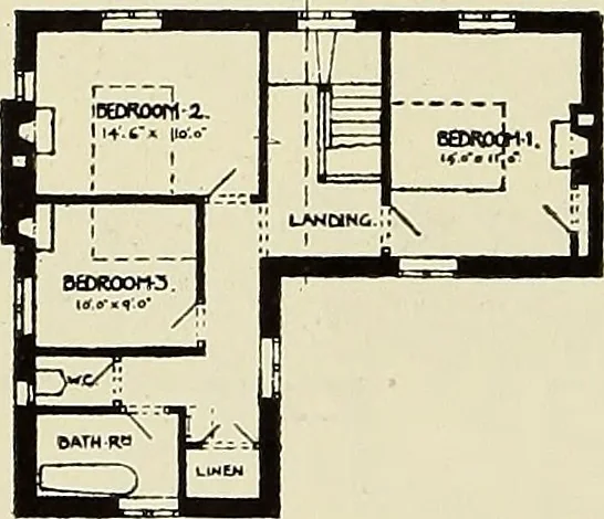 An illustration from The book of the exhibition of houses and cottages, Romford garden suburb, Gidea Park, 1911, leaf 85
