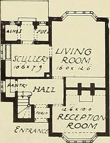An illustration from The book of the exhibition of houses and cottages, Romford garden suburb, Gidea Park, 1911, leaf 85