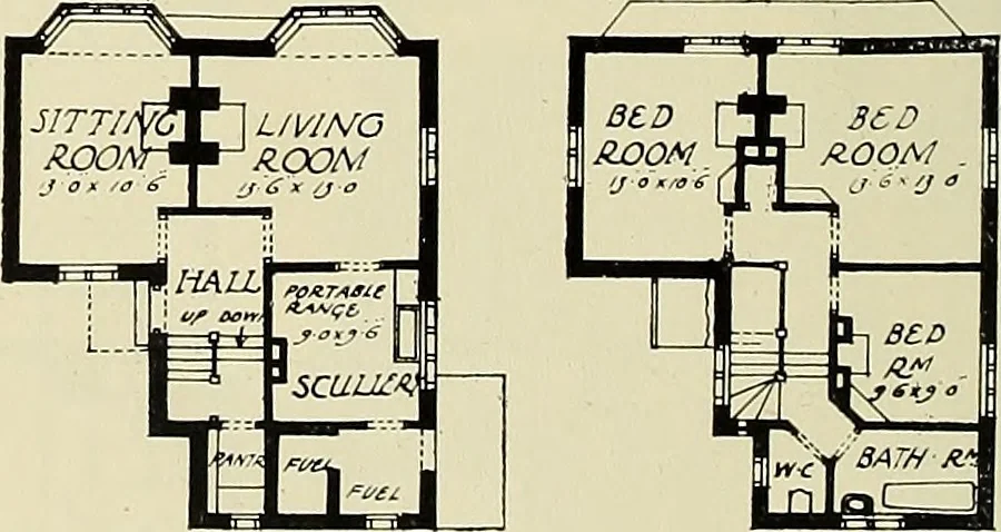An illustration from The book of the exhibition of houses and cottages, Romford garden suburb, Gidea Park, 1911, leaf 85