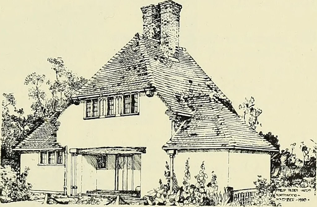 An illustration from The book of the exhibition of houses and cottages, Romford garden suburb, Gidea Park, 1911, leaf 86