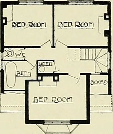 An illustration from The book of the exhibition of houses and cottages, Romford garden suburb, Gidea Park, 1911, leaf 90