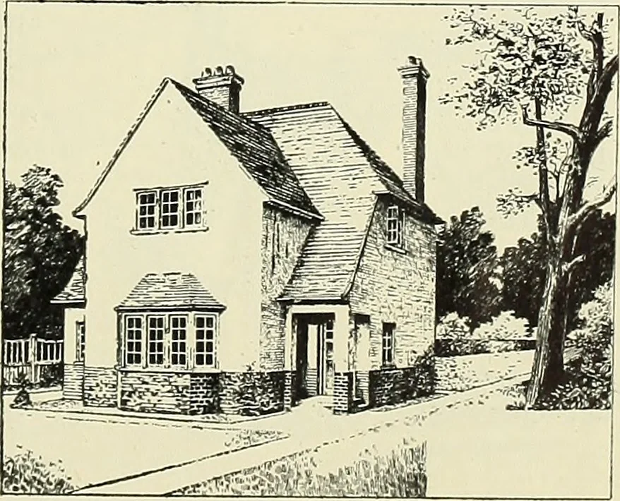 An illustration from The book of the exhibition of houses and cottages, Romford garden suburb, Gidea Park, 1911, leaf 90