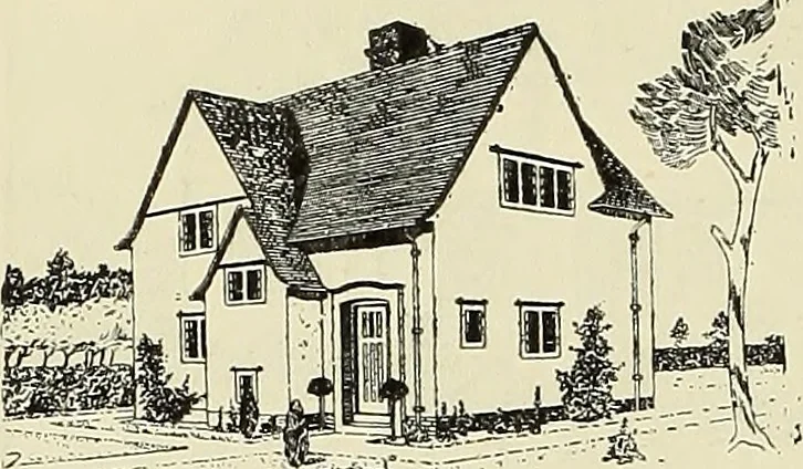 An illustration from The book of the exhibition of houses and cottages, Romford garden suburb, Gidea Park, 1911, leaf 91