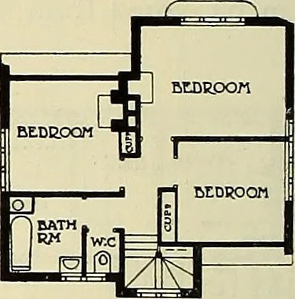An illustration from The book of the exhibition of houses and cottages, Romford garden suburb, Gidea Park, 1911, leaf 91