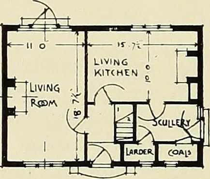 An illustration from The book of the exhibition of houses and cottages, Romford garden suburb, Gidea Park, 1911, leaf 91