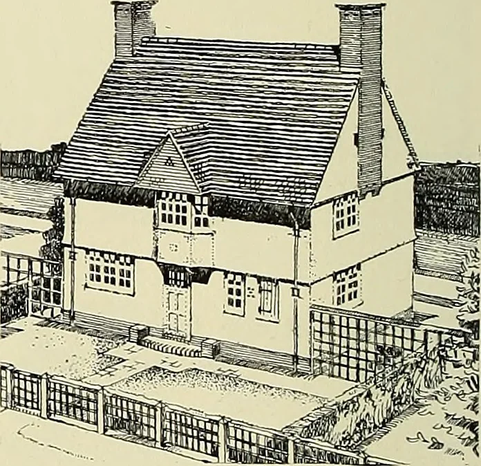 An illustration from The book of the exhibition of houses and cottages, Romford garden suburb, Gidea Park, 1911, leaf 91