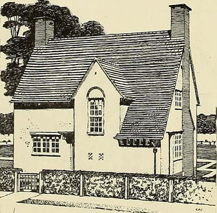 An illustration from The book of the exhibition of houses and cottages, Romford garden suburb, Gidea Park, 1911, leaf 91