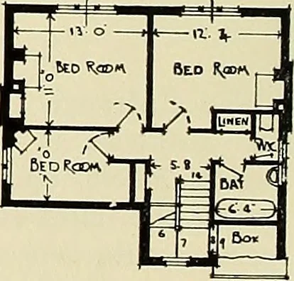 An illustration from The book of the exhibition of houses and cottages, Romford garden suburb, Gidea Park, 1911, leaf 91