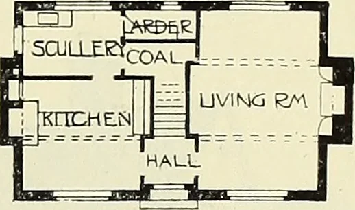An illustration from The book of the exhibition of houses and cottages, Romford garden suburb, Gidea Park, 1911, leaf 92