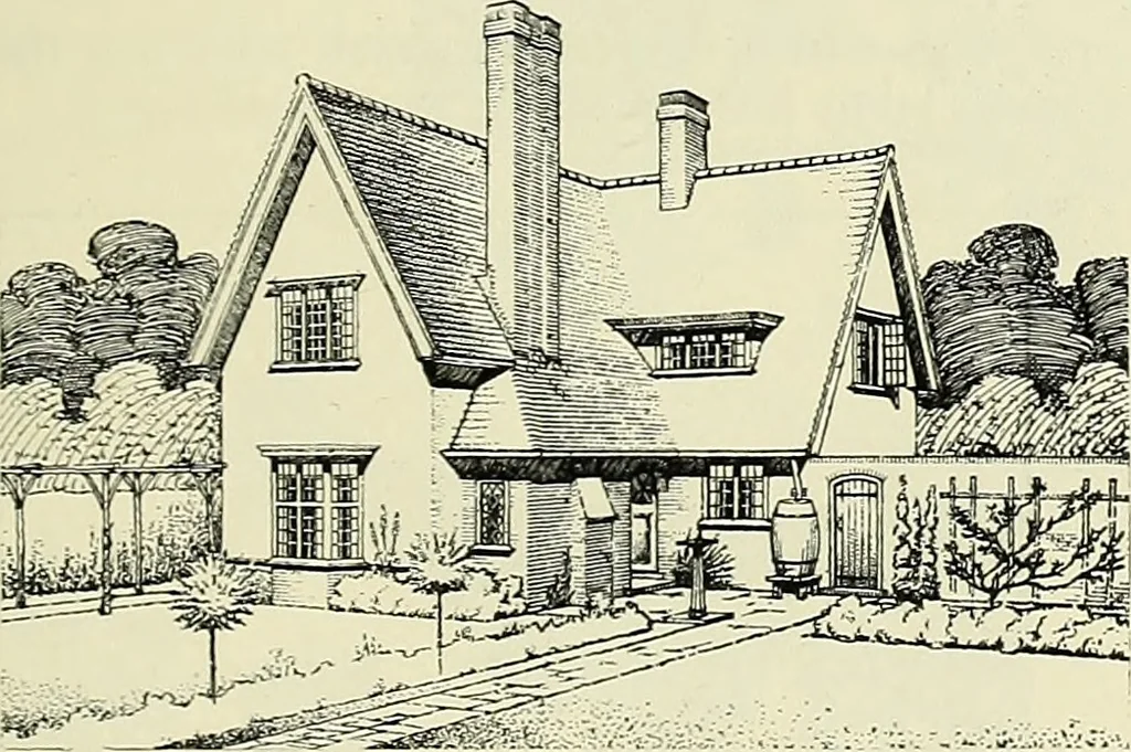 An illustration from The book of the exhibition of houses and cottages, Romford garden suburb, Gidea Park, 1911, leaf 92