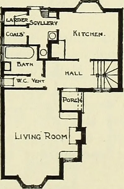 An illustration from The book of the exhibition of houses and cottages, Romford garden suburb, Gidea Park, 1911, leaf 92