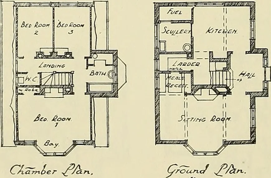 An illustration from The book of the exhibition of houses and cottages, Romford garden suburb, Gidea Park, 1911, leaf 95