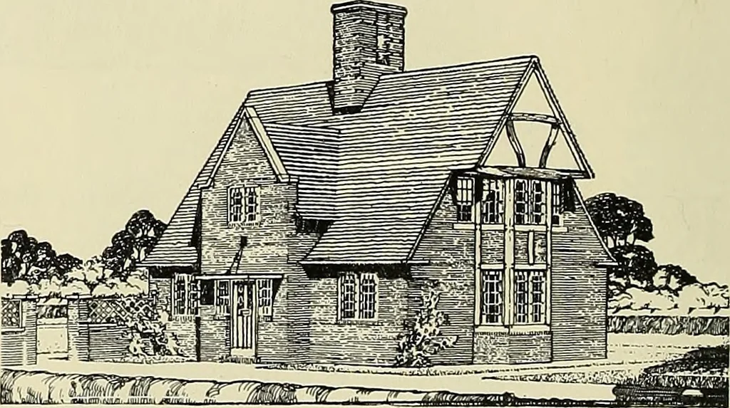 An illustration from The book of the exhibition of houses and cottages, Romford garden suburb, Gidea Park, 1911, leaf 95