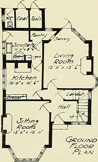 An illustration from The book of the exhibition of houses and cottages, Romford garden suburb, Gidea Park, 1911, leaf 96