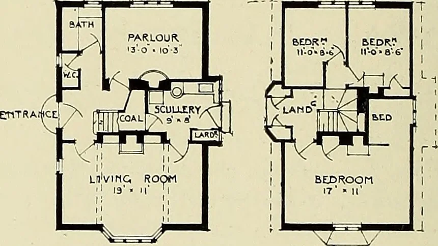 An illustration from The book of the exhibition of houses and cottages, Romford garden suburb, Gidea Park, 1911, leaf 97