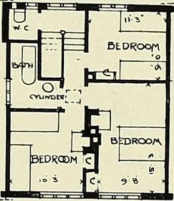 An illustration from The book of the exhibition of houses and cottages, Romford garden suburb, Gidea Park, 1911, leaf 98