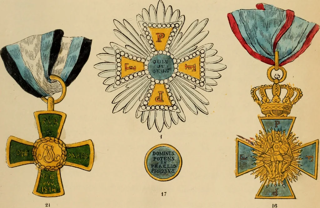An illustration from The book of orders of knighthood and decorations of honour of all nations ..., 1858, leaf 110