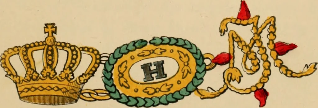 An illustration from The book of orders of knighthood and decorations of honour of all nations ..., 1858, leaf 110