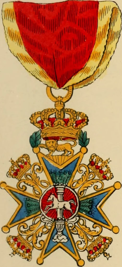 An illustration from The book of orders of knighthood and decorations of honour of all nations ..., 1858, leaf 166