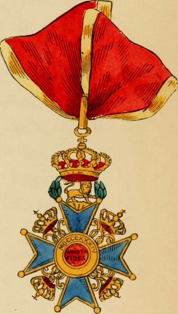 An illustration from The book of orders of knighthood and decorations of honour of all nations ..., 1858, leaf 166