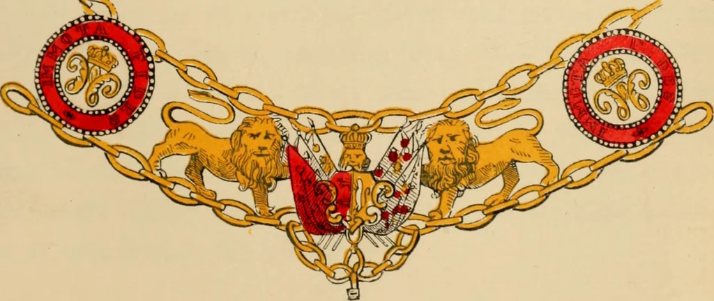 An illustration from The book of orders of knighthood and decorations of honour of all nations ..., 1858, leaf 166