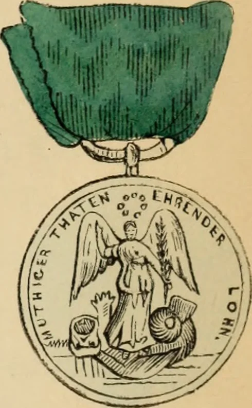 An illustration from The book of orders of knighthood and decorations of honour of all nations ..., 1858, leaf 172
