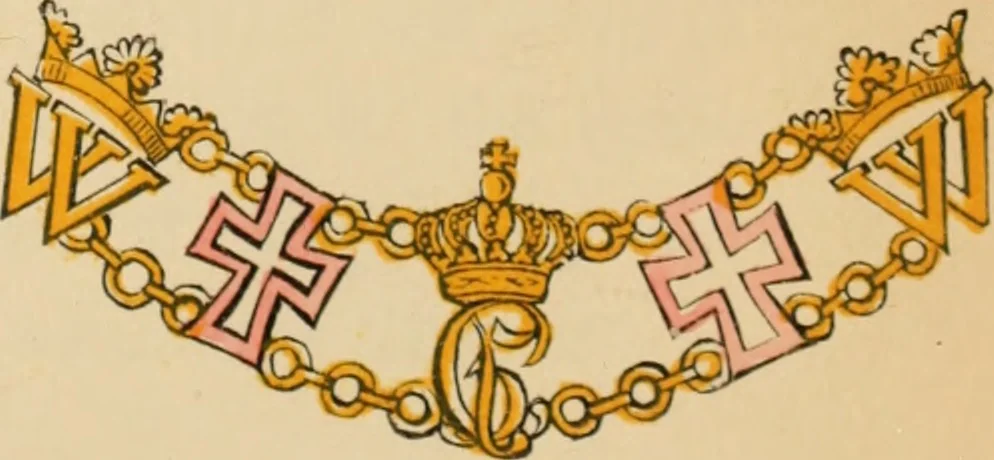 An illustration from The book of orders of knighthood and decorations of honour of all nations ..., 1858, leaf 180