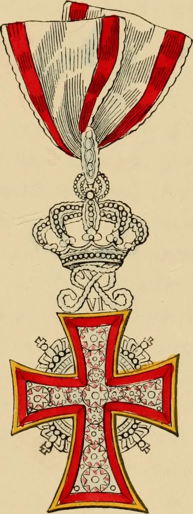 An illustration from The book of orders of knighthood and decorations of honour of all nations ..., 1858, leaf 186