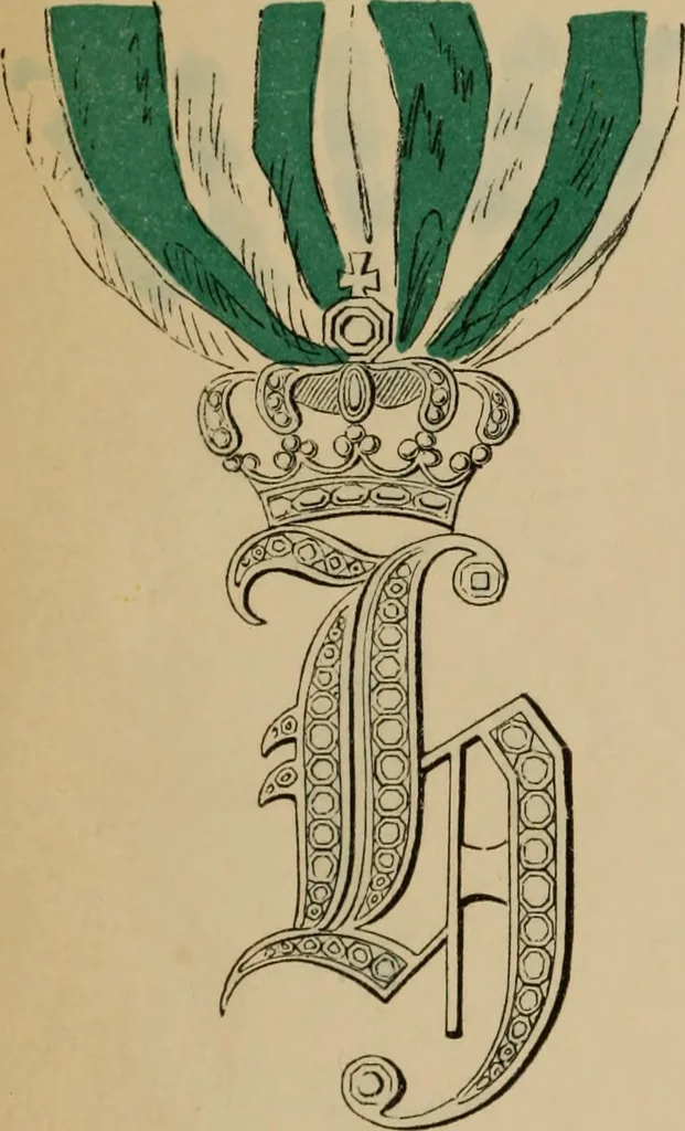 An illustration from The book of orders of knighthood and decorations of honour of all nations ..., 1858, leaf 19