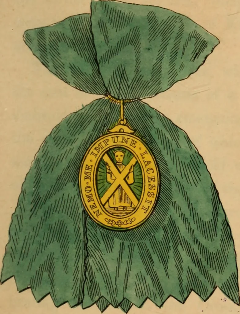 An illustration from The book of orders of knighthood and decorations of honour of all nations ..., 1858, leaf 218