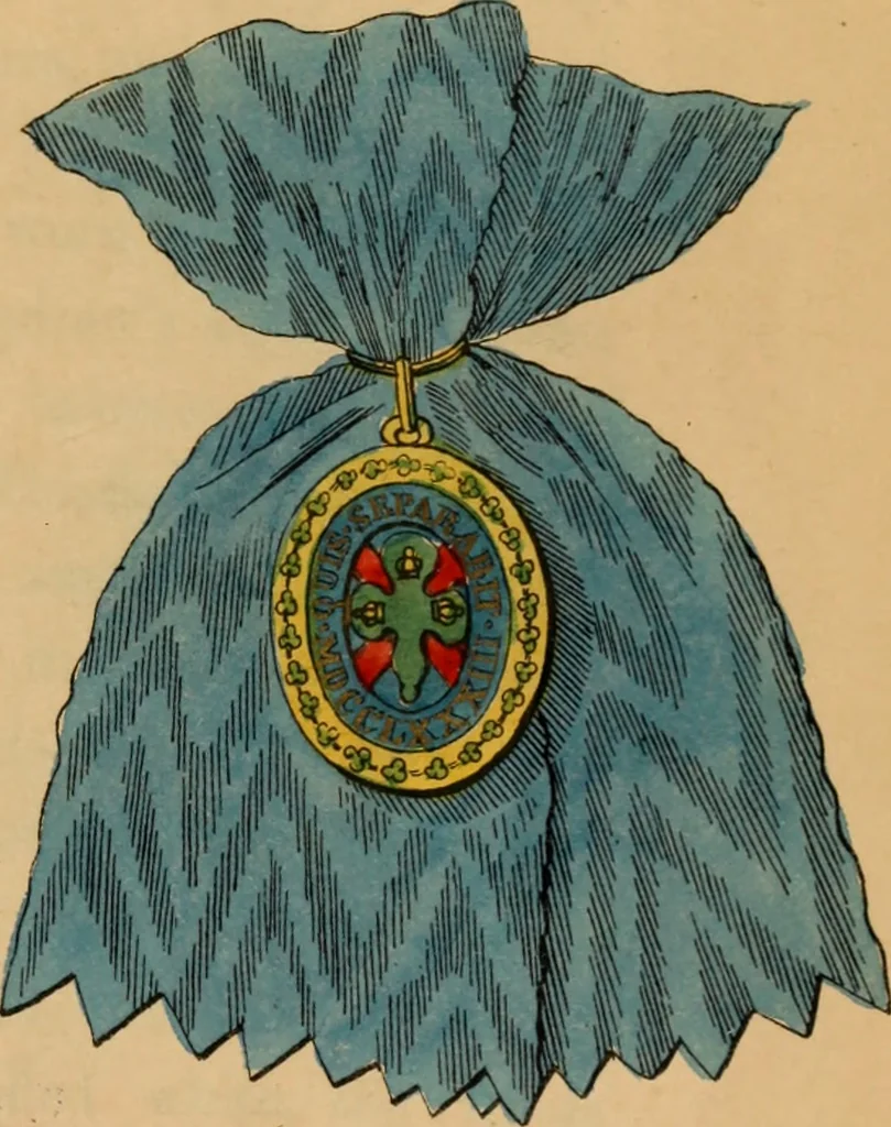 An illustration from The book of orders of knighthood and decorations of honour of all nations ..., 1858, leaf 218
