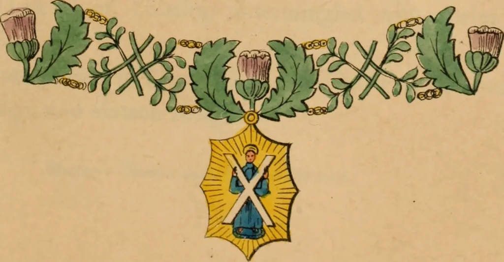 An illustration from The book of orders of knighthood and decorations of honour of all nations ..., 1858, leaf 218