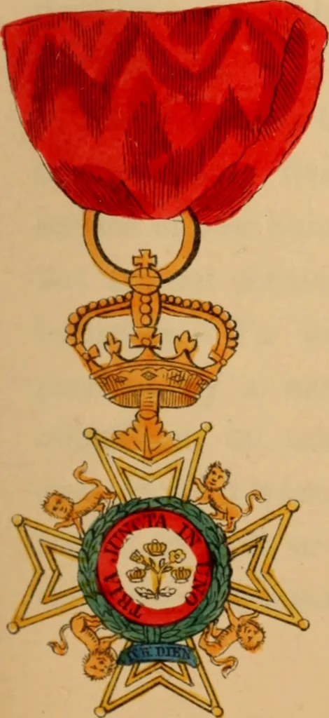 An illustration from The book of orders of knighthood and decorations of honour of all nations ..., 1858, leaf 226