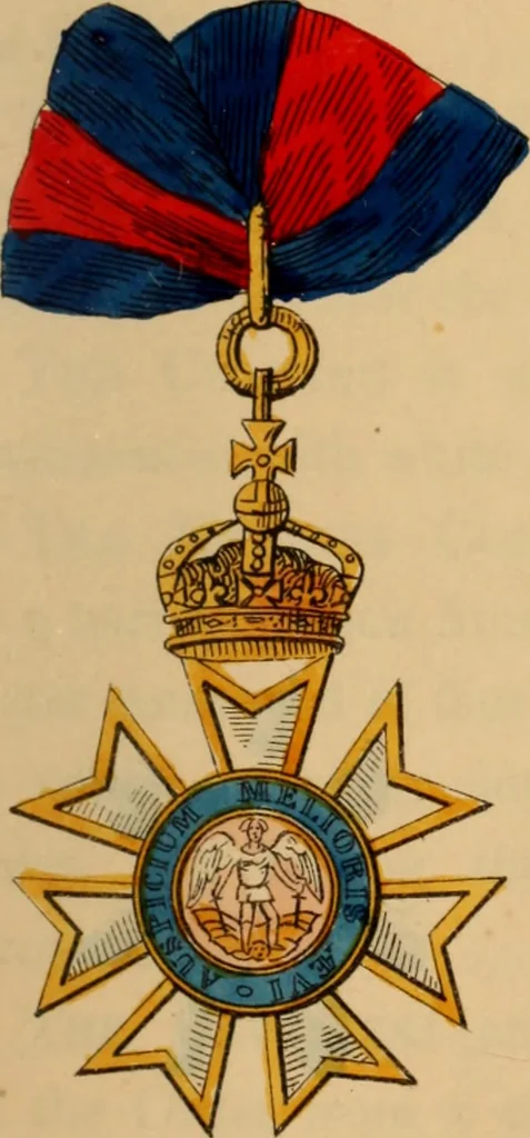 An illustration from The book of orders of knighthood and decorations of honour of all nations ..., 1858, leaf 234