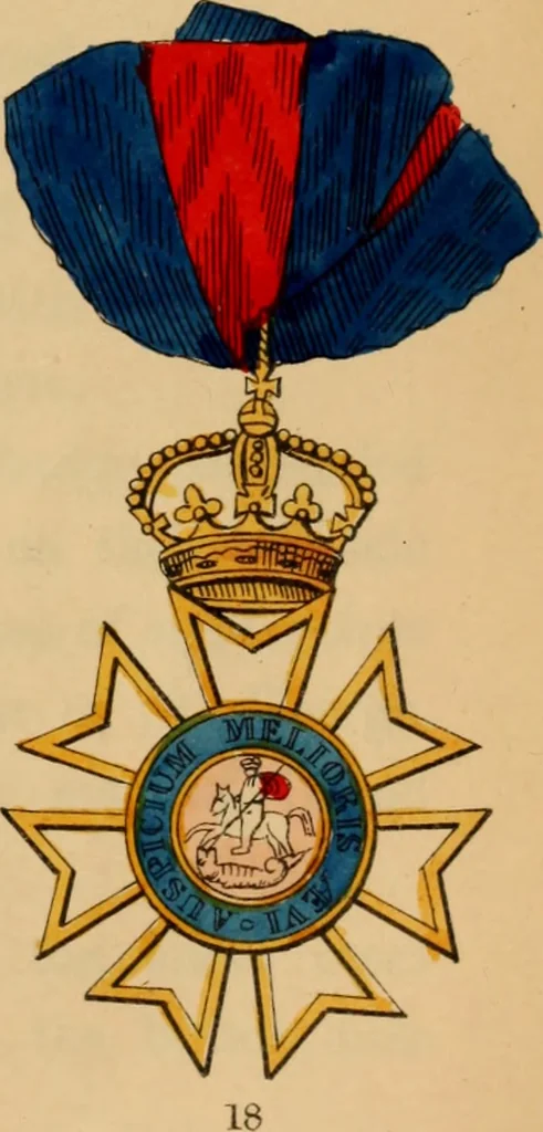 An illustration from The book of orders of knighthood and decorations of honour of all nations ..., 1858, leaf 234